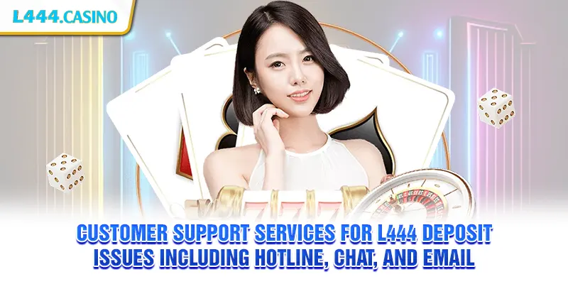 Customer support services for L444 deposit issues including hotline, chat, and email