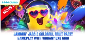 Jammin' Jars 2 colorful fruit party gameplay with vibrant 8x8 grid
