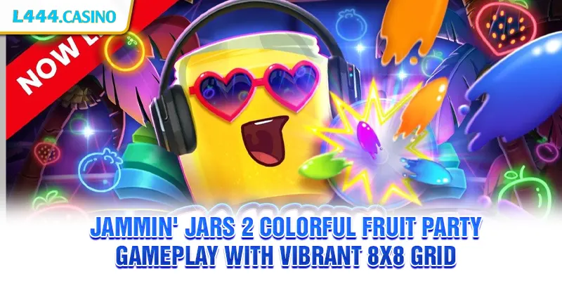 Jammin' Jars 2 colorful fruit party gameplay with vibrant 8x8 grid